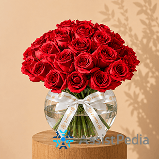 Premium Red Rose Anniversary Arrangement — 24 Stems
