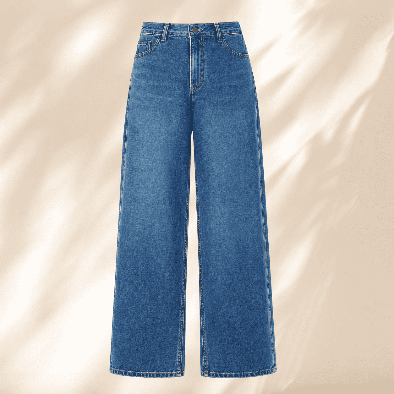 Slim Fit Mid-Blue Stretch Denim Jeans