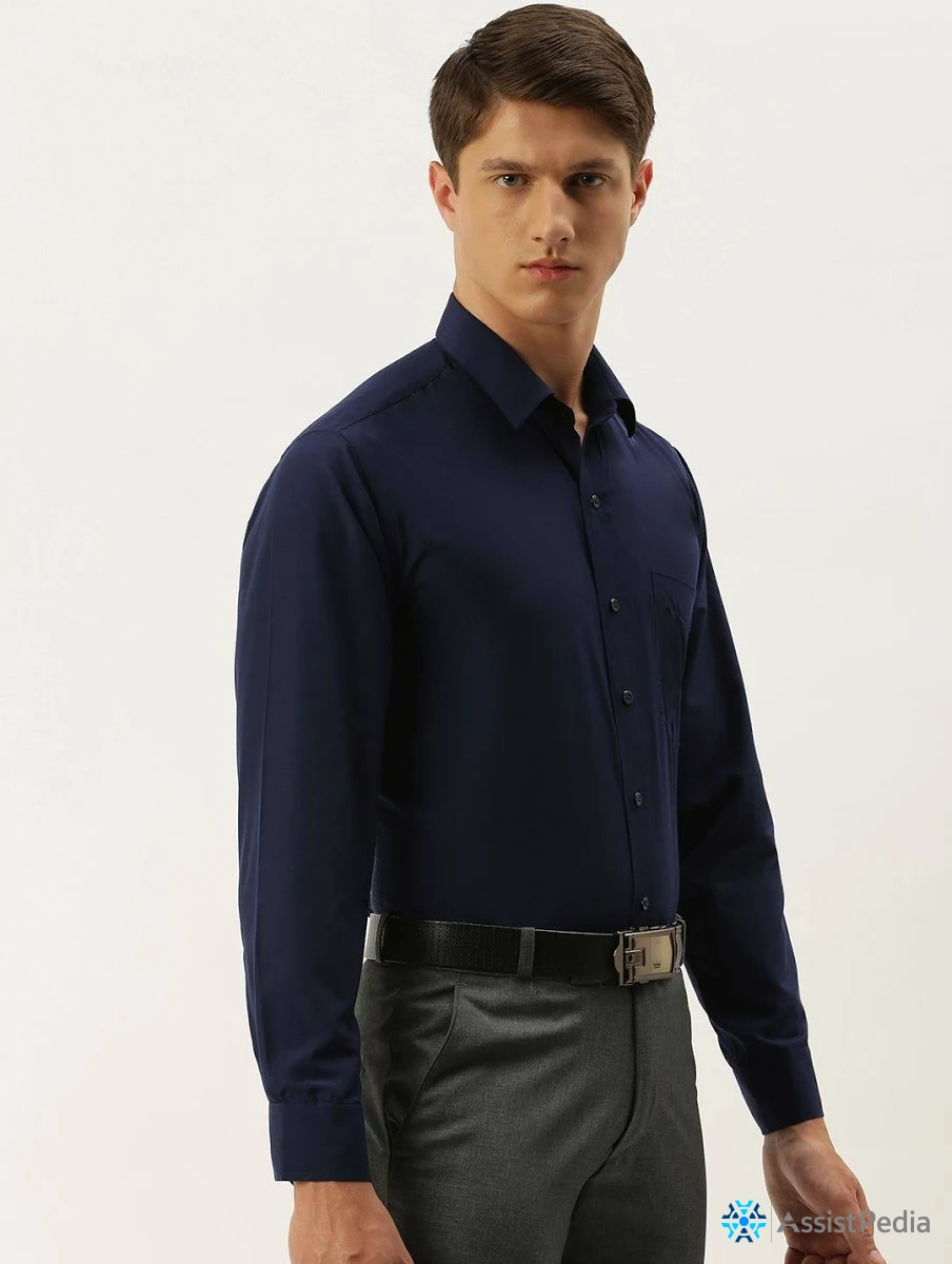 Classic Navy Formal Cotton Shirt
