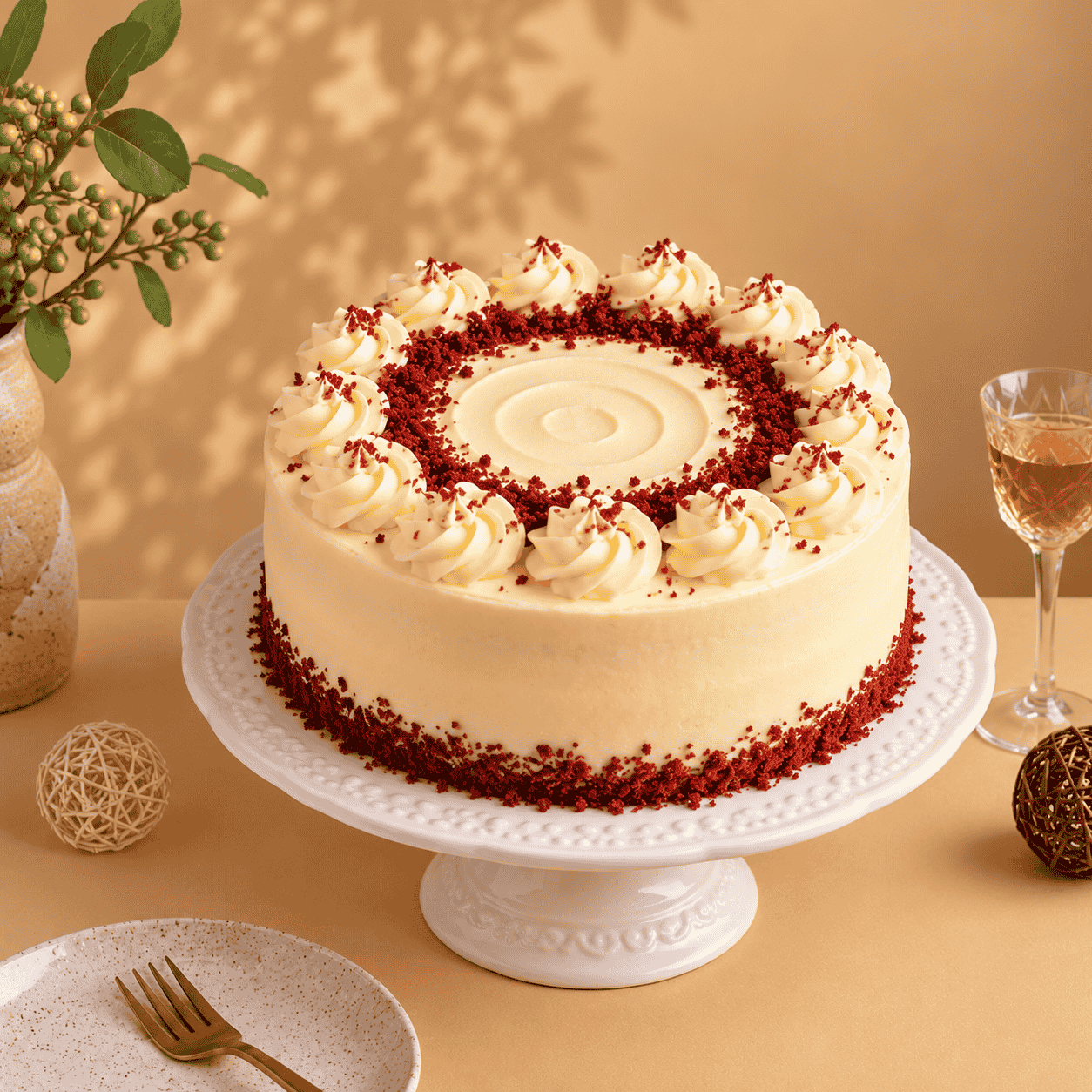 French Vanilla Whipped Cream Round Cake — 2 kg