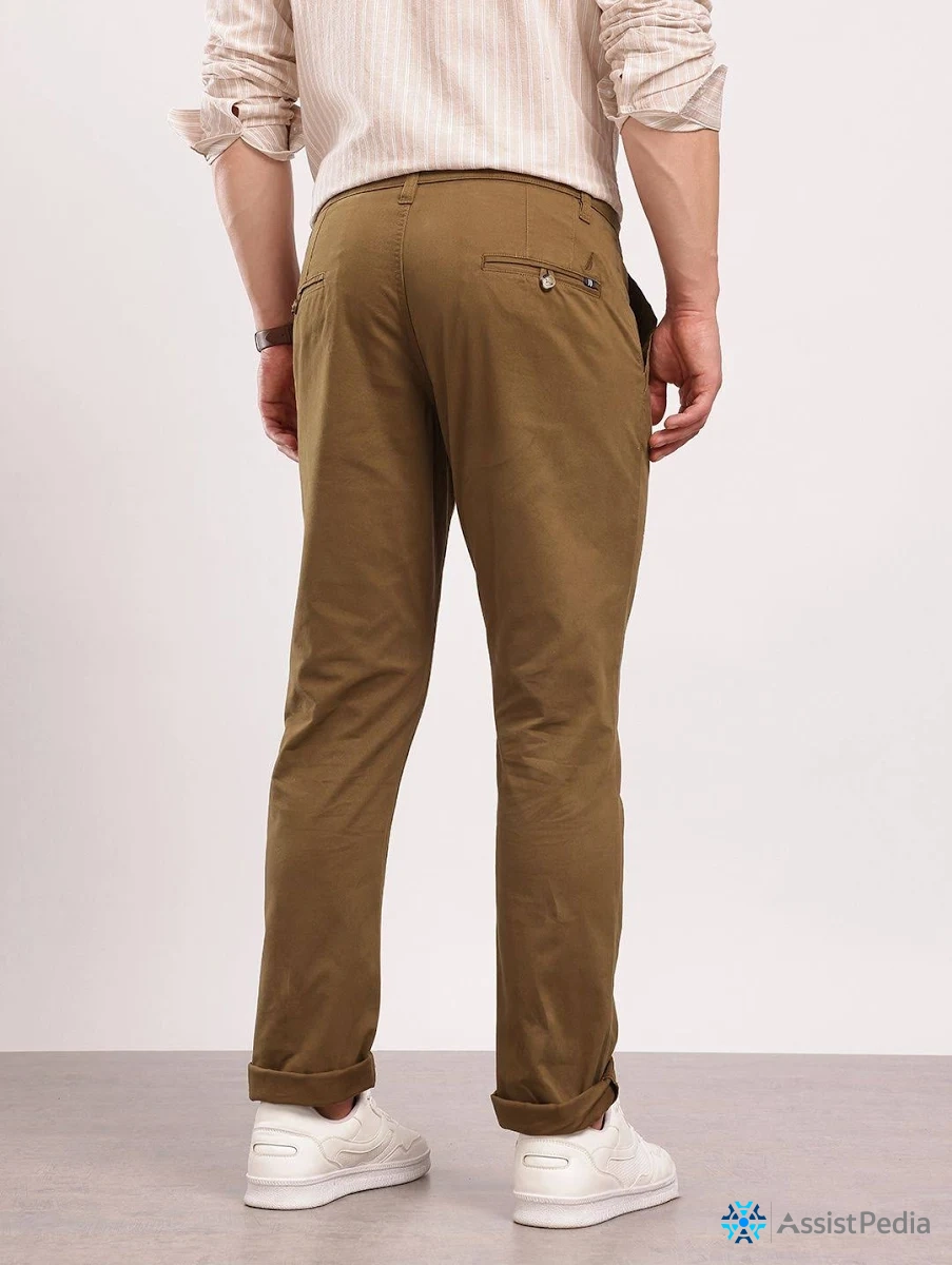 Regular Fit Khaki Cotton Chinos